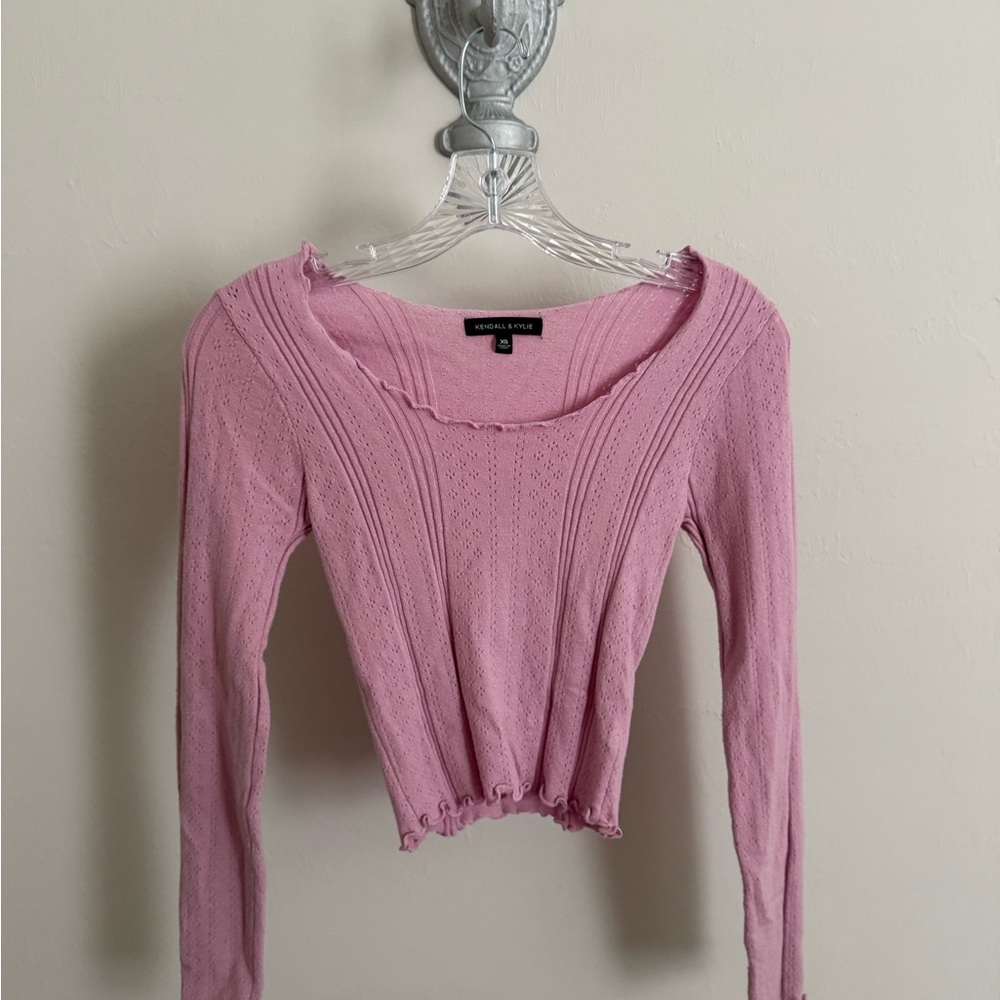 Kendall & Kylie Pink Long Sleeve Top